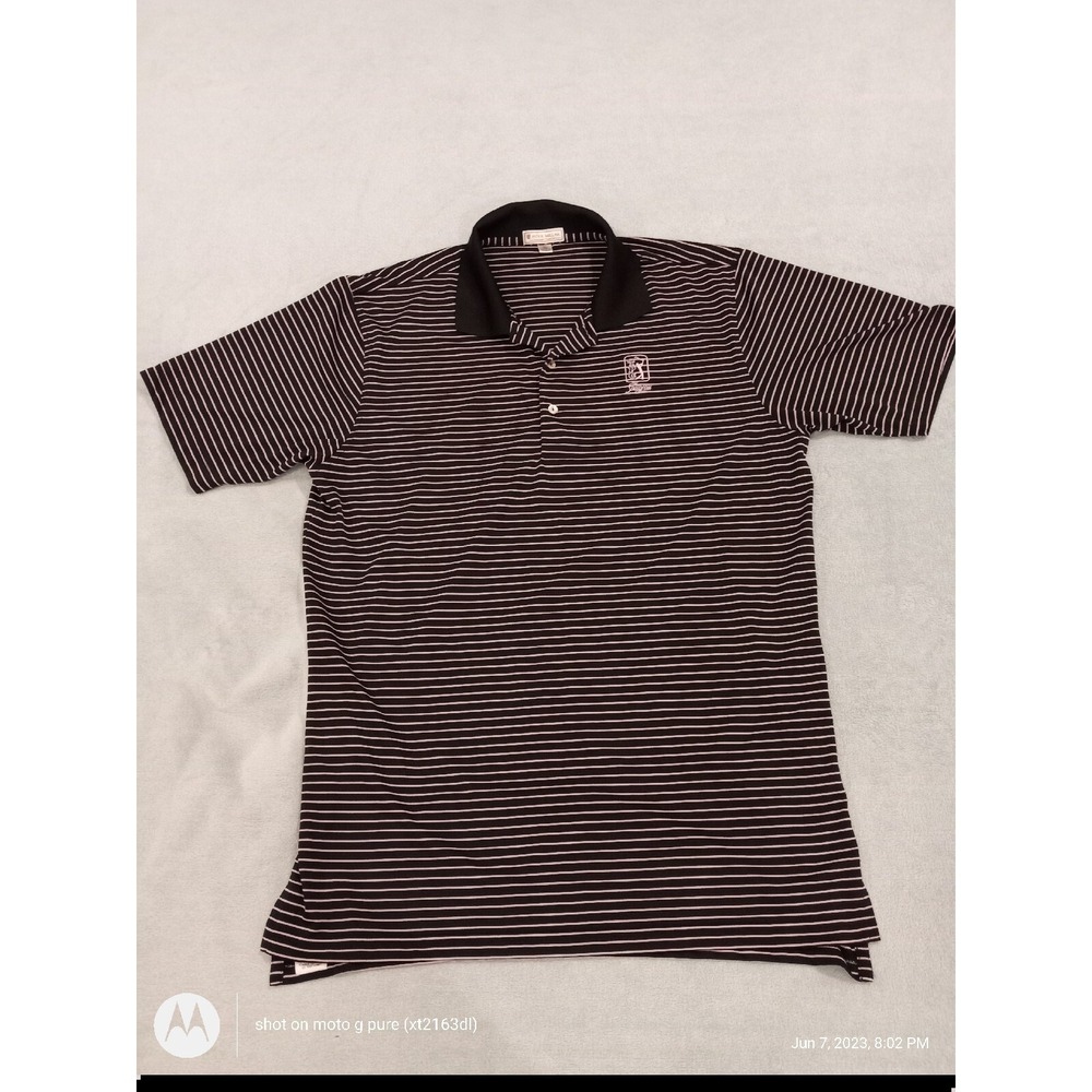 Peter Millar Golf Polo Shirt Mens XL Summer Comfort TPC Sawgrass Black Pink
